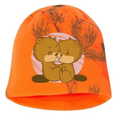 Beavers Kissing Cute Gift Kati - Camo Knit Beanie