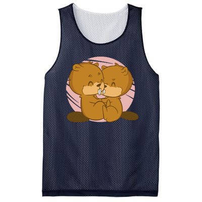 Beavers Kissing Cute Gift Mesh Reversible Basketball Jersey Tank