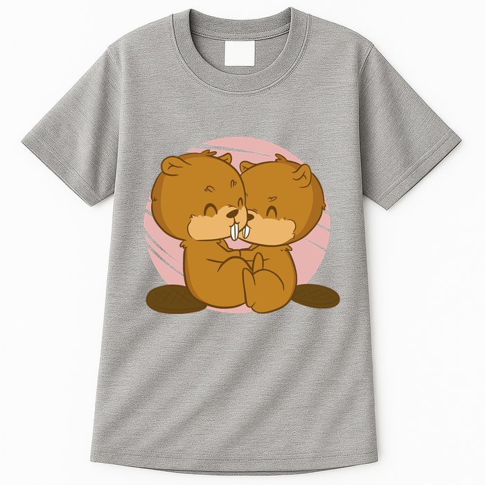 Beavers Kissing Cute Gift Tall T-Shirt