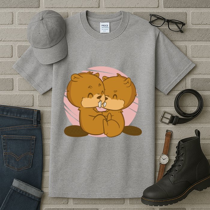 Beavers Kissing Cute Gift Tall T-Shirt