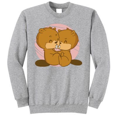 Beavers Kissing Cute Gift Tall Sweatshirt