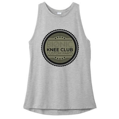 Bionic Knee Club Custom Parts Funny Knee Replacement Ladies PosiCharge Tri-Blend Wicking Tank