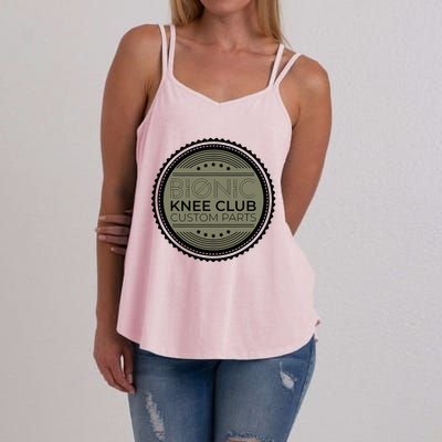 Bionic Knee Club Custom Parts Funny Knee Replacement Women's Strappy Tank