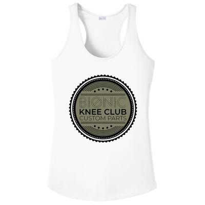 Bionic Knee Club Custom Parts Funny Knee Replacement Ladies PosiCharge Competitor Racerback Tank