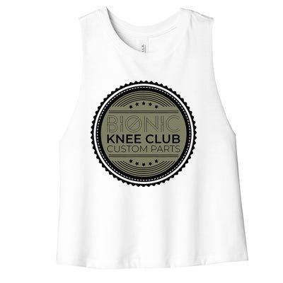 Bionic Knee Club Custom Parts Funny Knee Replacement Women's Racerback Cropped Tank