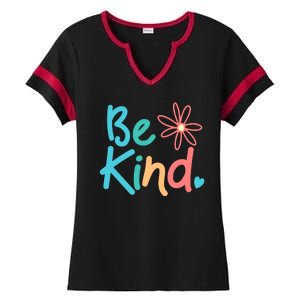 Be Kind Cute Colorful Gift Ladies Halftime Notch Neck Tee