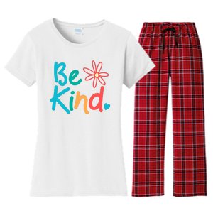 Be Kind Cute Colorful Gift Women's Flannel Pajama Set