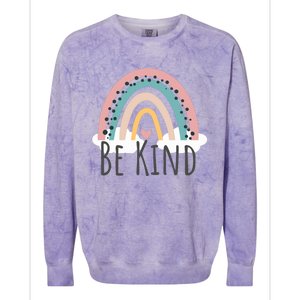 Be Kind Cute Rainbow Positive Quotes Inspirational Colorblast Crewneck Sweatshirt