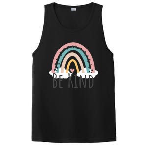 Be Kind Cute Rainbow Positive Quotes Inspirational PosiCharge Competitor Tank