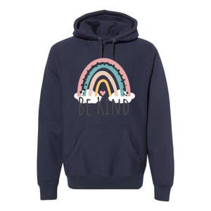 Be Kind Cute Rainbow Positive Quotes Inspirational Premium Hoodie