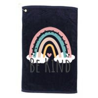 Be Kind Cute Rainbow Positive Quotes Inspirational Platinum Collection Golf Towel