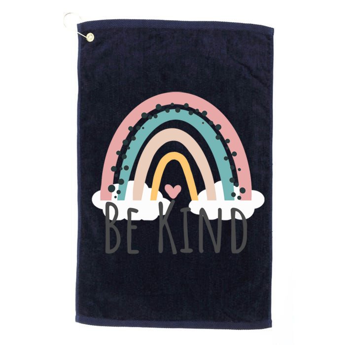 Be Kind Cute Rainbow Positive Quotes Inspirational Platinum Collection Golf Towel