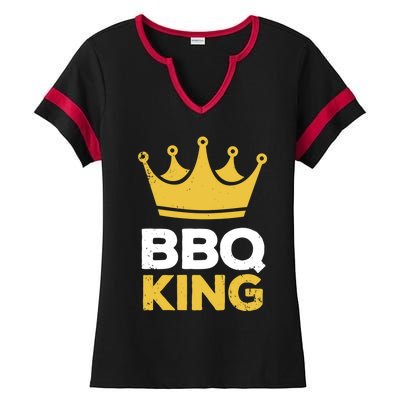 Bbq King Chef Dad Meaningful Gift Ladies Halftime Notch Neck Tee