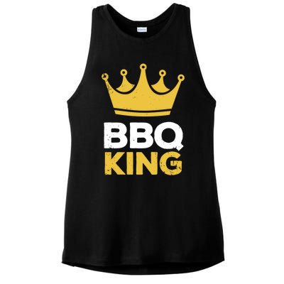 Bbq King Chef Dad Meaningful Gift Ladies PosiCharge Tri-Blend Wicking Tank