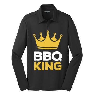 Bbq King Chef Dad Meaningful Gift Silk Touch Performance Long Sleeve Polo