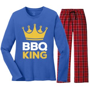 Bbq King Chef Dad Meaningful Gift Women's Long Sleeve Flannel Pajama Set 