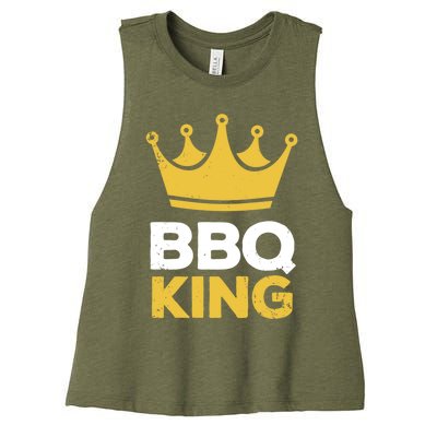 Bbq King Chef Dad Meaningful Gift Women's Racerback Cropped Tank