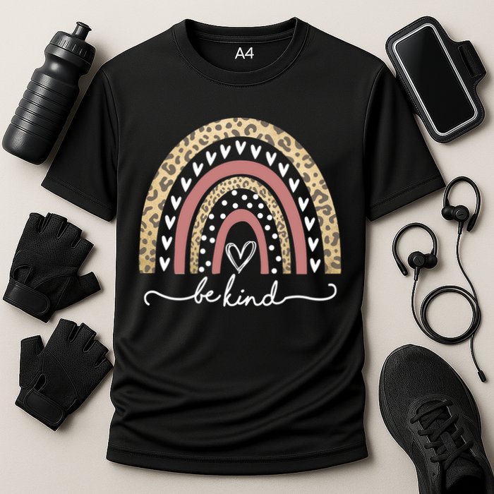 Be Kind Cute Leopard Rainbow Performance Shirt