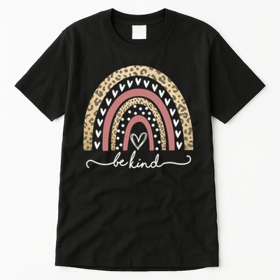 Be Kind Cute Leopard Rainbow Tall T-Shirt