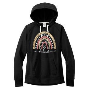 Be Kind Cute Leopard Rainbow Women's Fleece Hoodie