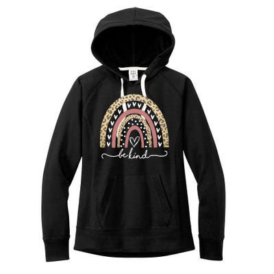 Be Kind Cute Leopard Rainbow Women's Fleece Hoodie