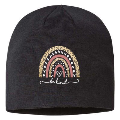 Be Kind Cute Leopard Rainbow Sustainable Beanie