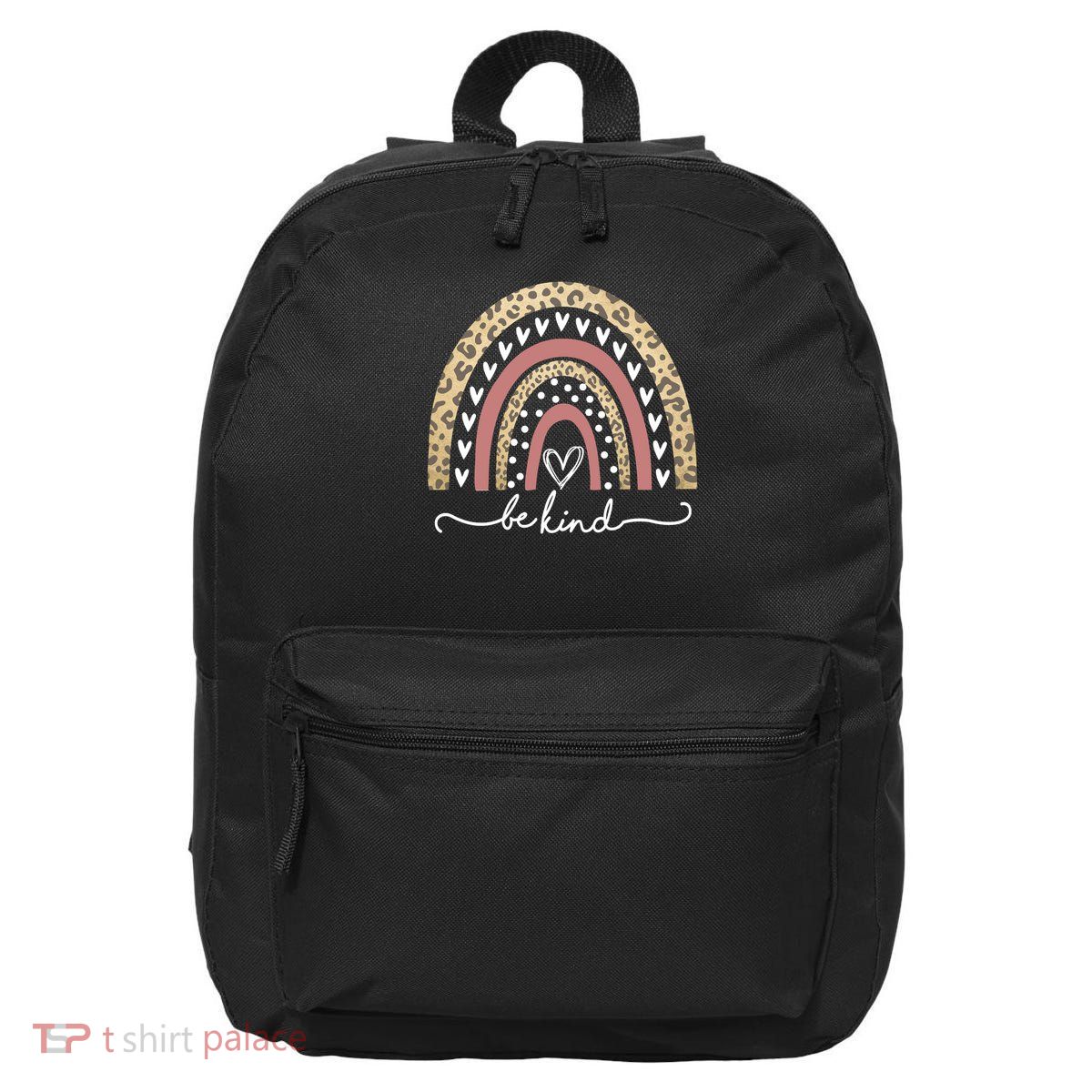 Be Kind Cute Leopard Rainbow 16 in Basic Backpack