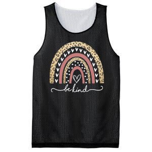 Be Kind Cute Leopard Rainbow Mesh Reversible Basketball Jersey Tank