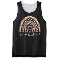 Be Kind Cute Leopard Rainbow Mesh Reversible Basketball Jersey Tank