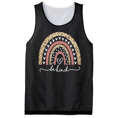 Be Kind Cute Leopard Rainbow Mesh Reversible Basketball Jersey Tank