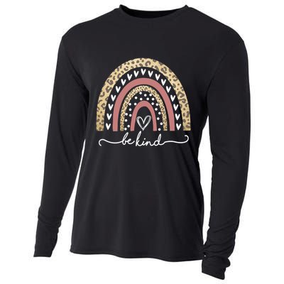 Be Kind Cute Leopard Rainbow Cooling Performance Long Sleeve Crew