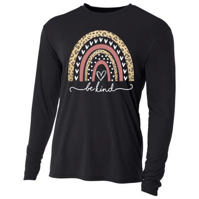 Be Kind Cute Leopard Rainbow Cooling Performance Long Sleeve Crew