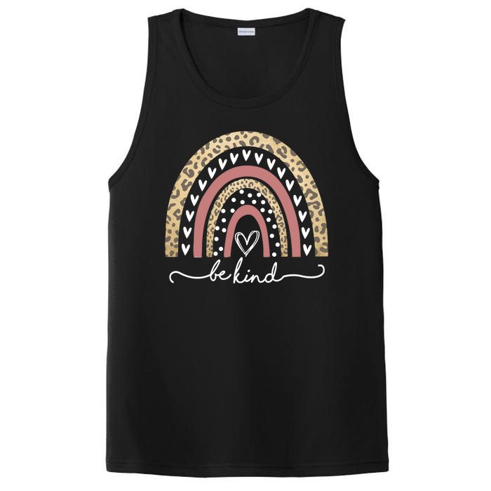 Be Kind Cute Leopard Rainbow PosiCharge Competitor Tank