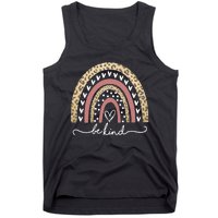 Be Kind Cute Leopard Rainbow Tank Top