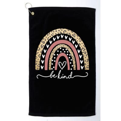 Be Kind Cute Leopard Rainbow Golf Towel