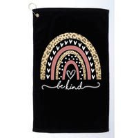 Be Kind Cute Leopard Rainbow Golf Towel