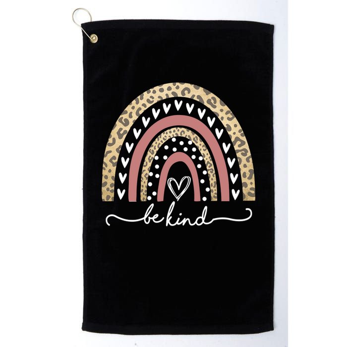 Be Kind Cute Leopard Rainbow Golf Towel