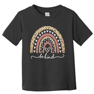 Be Kind Cute Leopard Rainbow Toddler T-Shirt