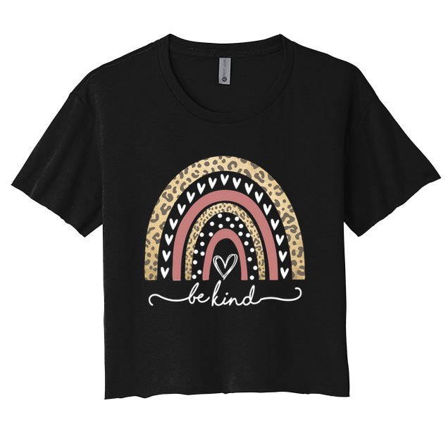 Be Kind Cute Leopard Rainbow Crop Top