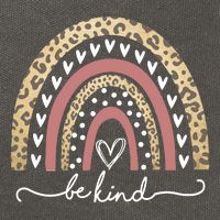 Be Kind Cute Leopard Rainbow Cotton Canvas Backpack