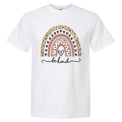 Be Kind Cute Leopard Rainbow Garment-Dyed Heavyweight T-Shirt