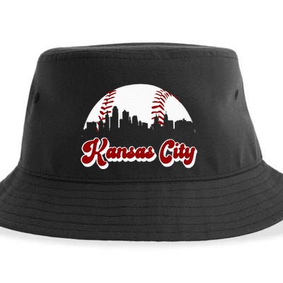 Baseball Kansas City Vintage Love Blue Color Royal Skyline Sustainable Bucket Hat