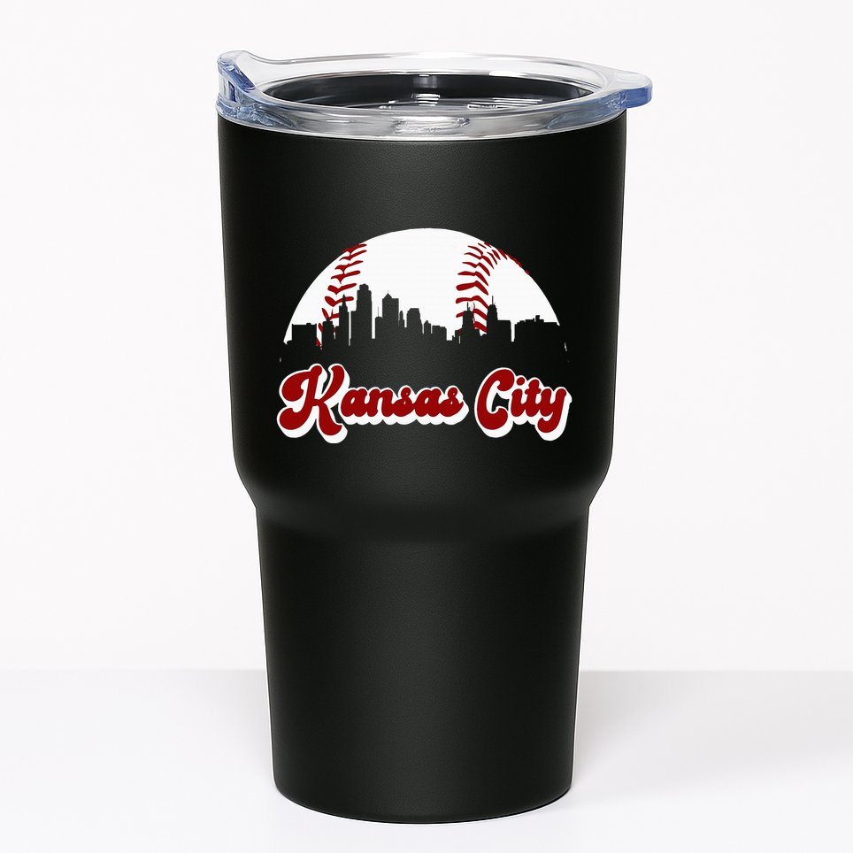 Baseball Kansas City Vintage Love Blue Color Royal Skyline Tumbler