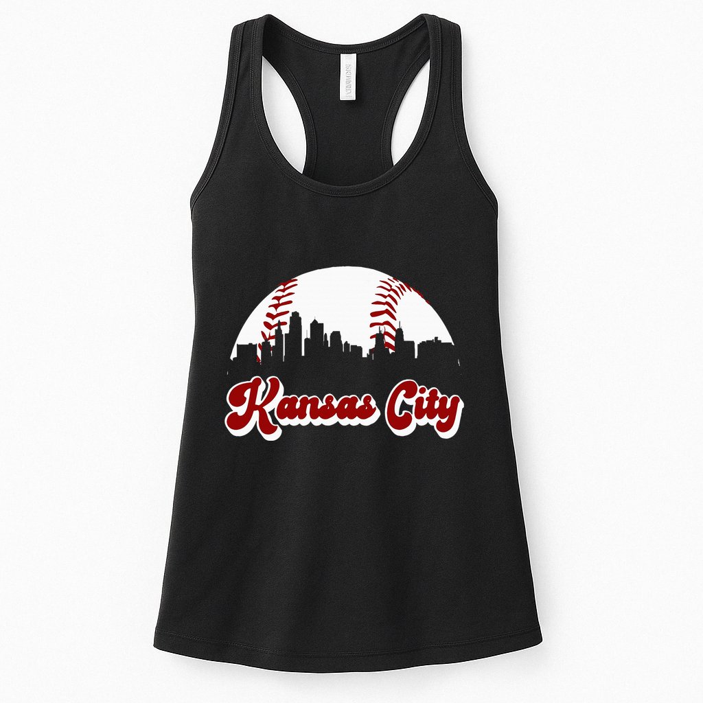 Baseball Kansas City Vintage Love Blue Color Royal Skyline Womens Tank Top