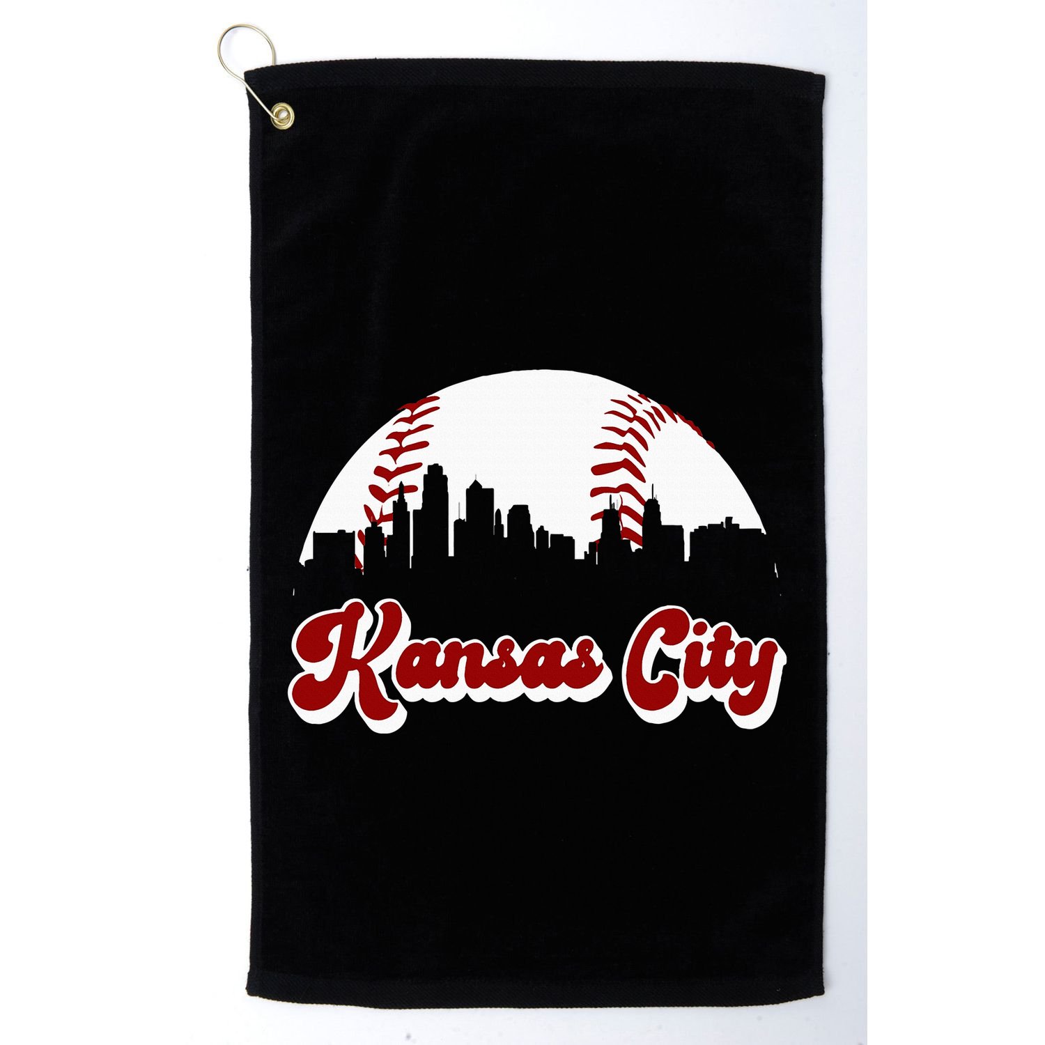 Baseball Kansas City Vintage Love Blue Color Royal Skyline Golf Towel