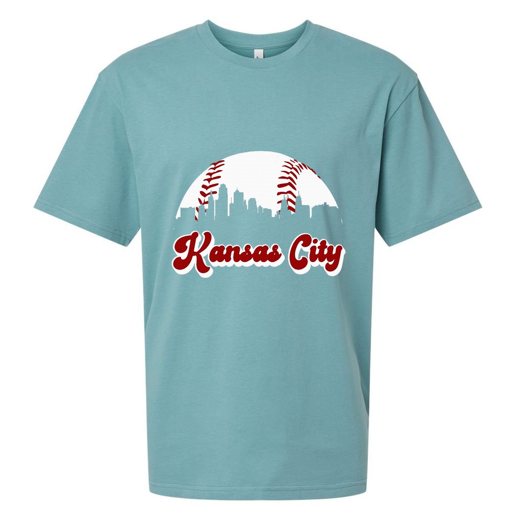 Baseball Kansas City Vintage Love Blue Color Royal Skyline Sueded Cloud Jersey T-Shirt