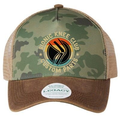 Bionic Knee Club Custom Parts Bones Funny Knee Replacement Legacy Tie Dye Trucker Hat