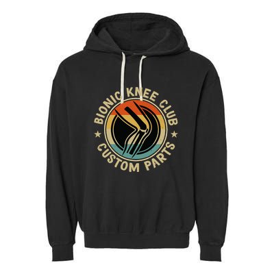 Bionic Knee Club Custom Parts Bones Funny Knee Replacement Garment-Dyed Fleece Hoodie
