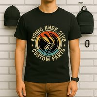 Bionic Knee Club Custom Parts Bones Funny Knee Replacement T-Shirt