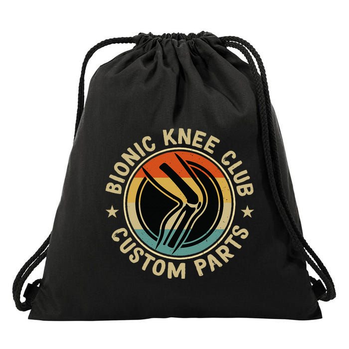 Bionic Knee Club Custom Parts Bones Funny Knee Replacement Drawstring Bag